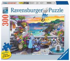 Ravensburger Puzzle Sončni zahod nad Santorinijem XXL 300 kosov