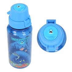 Plastična steklenica Podvodni svet, Modra, z morskimi živalmi, 400 ml