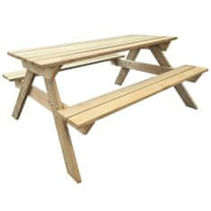 shumee Miza za piknik 150x135x71,5 cm lesena