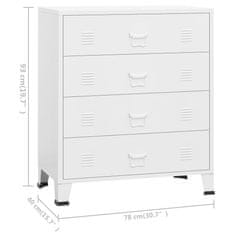 Vidaxl Industrijski predalnik bel 78x40x93 cm kovinski