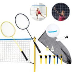 Scatch set za odbojko in badminton, mreža, 2 loparja, 2 žogice, žoga, tlačilka, vrečka