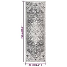 Vidaxl Zunanja preproga ravno tkana 80x250 cm svetlo siva