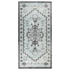 Vidaxl Zunanja preproga ravno tkana 100x200 cm zelena in siva