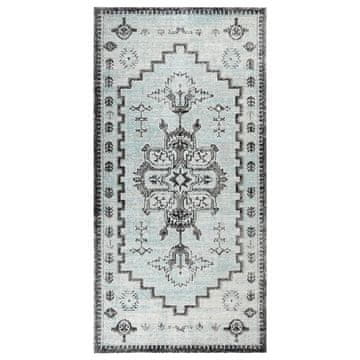 Vidaxl Zunanja preproga ravno tkana 100x200 cm zelena in siva