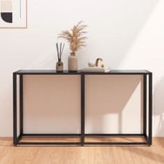 Vidaxl Konzolna mizica črna 140x35x75,5 cm kaljeno steklo