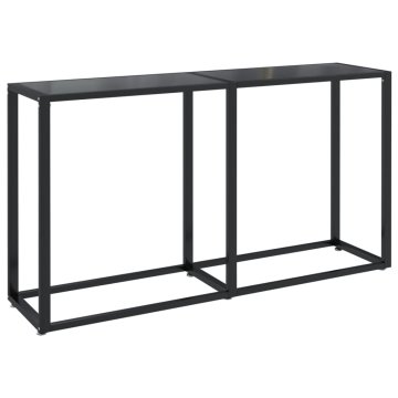 Vidaxl Konzolna mizica črna 140x35x75,5 cm kaljeno steklo