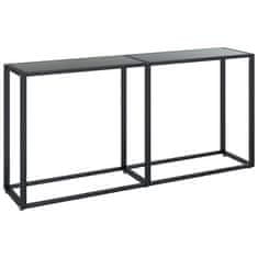 Vidaxl Konzolna mizica črna 160x35x75,5 cm kaljeno steklo