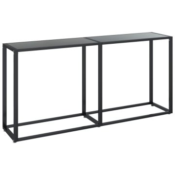 Vidaxl Konzolna mizica črna 160x35x75,5 cm kaljeno steklo
