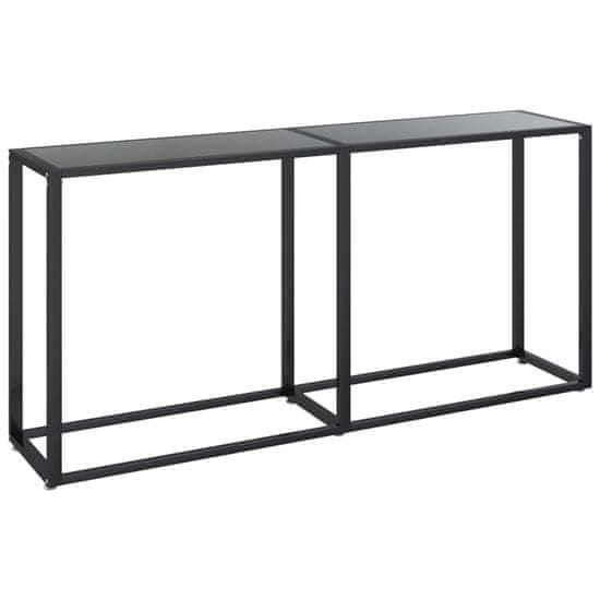 Vidaxl Konzolna mizica črna 160x35x75,5 cm kaljeno steklo
