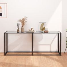 Vidaxl Konzolna mizica prozorna 180x35x75,5 cm kaljeno steklo