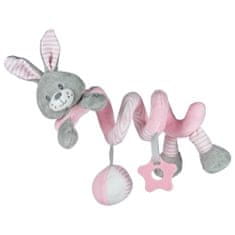 Baby Mix Spiralna igrača v obliki zajca za otroško posteljico, roza
