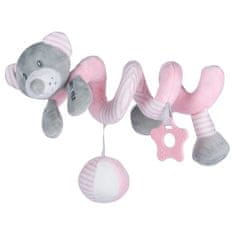 Baby Mix Spiralni medvedek za otroško posteljico, roza