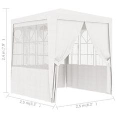 Greatstore Profesionalen vrtni šotor s stranicami 2,5x2,5 m bel 90 g/m2