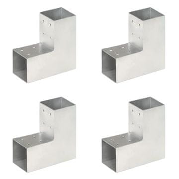 Vidaxl vidaXL L-oblikovane spojke, 4 kosi, pocinkana kovina, 81x81 mm