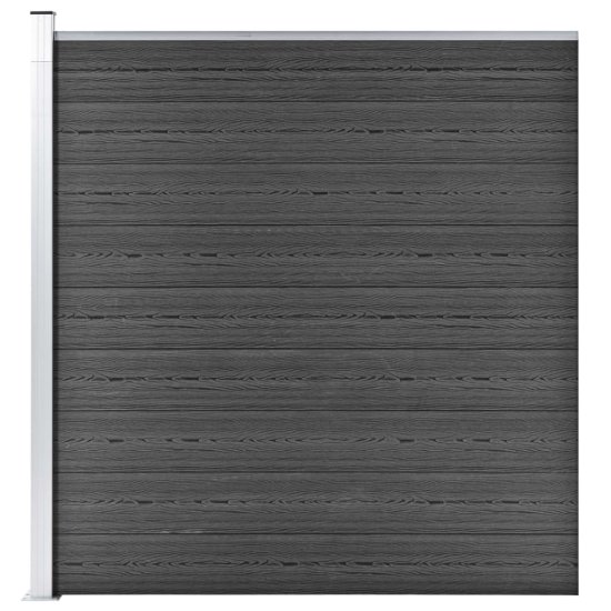 Vidaxl Ograjni panel WPC 175x186 cm črn
