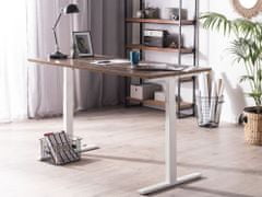 Beliani Električno nastavljiva pisalna miza 130 x 72 cm temni les in bela DESTIN II