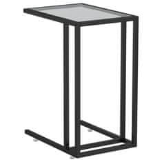 Vidaxl Računalniška stranska mizica črna 50x35x65 cm kaljeno steklo