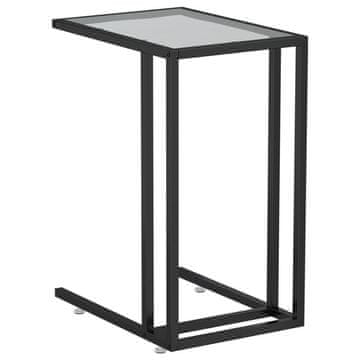 Vidaxl Računalniška stranska mizica črna 50x35x65 cm kaljeno steklo