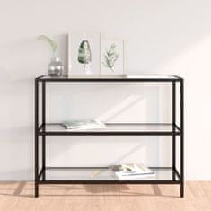 Vidaxl Konzolna mizica prozorna 100x36x90 cm kaljeno steklo