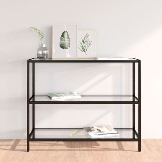 Vidaxl Konzolna mizica prozorna 100x36x90 cm kaljeno steklo