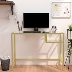 Vidaxl Računalniška miza prozorna 100x36x74 cm kaljeno steklo