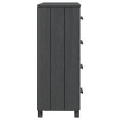 Vidaxl Komoda HAMAR temno siva 79x40x103,5 cm trdna borovina