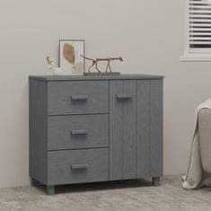 Vidaxl Komoda HAMAR temno siva 90x40x80 cm trdna borovina