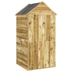 Vidaxl Vrtna lopa za orodje z vrati 107x107x220 cm borovina