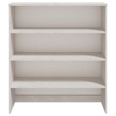 Vidaxl Zgornji del omarice bel 90x30x100 cm trdna borovina