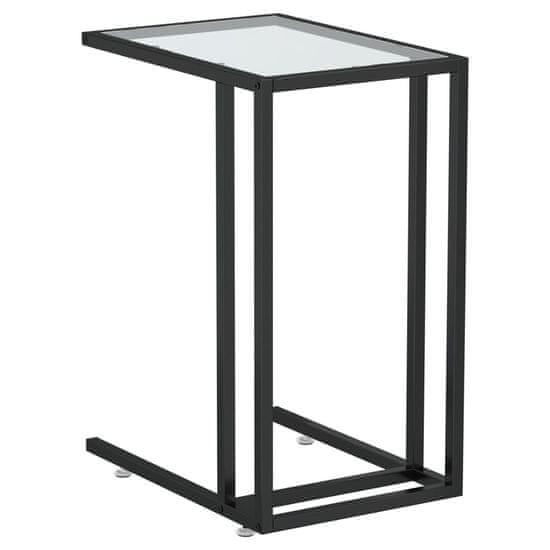 Vidaxl Računalniška stranska mizica prozorna 50x35x65 cm steklo