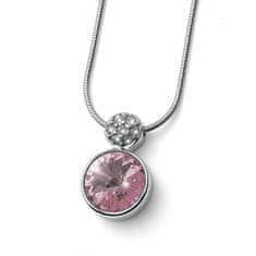 Oliver Weber Bleščeča ogrlica z roza kristalom Wake 12267 319