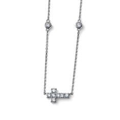 Oliver Weber Brezčasna srebrna ogrlica s križem Virtue 61192 (verižica, obesek)