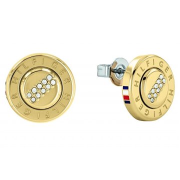 Tommy Hilfiger Pozlačeni jekleni uhani s kristali 2780646