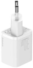 BASEUS Super Si adapter za hitro polnjenje IC 30 W, bel (CCSUP-J02)