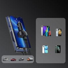 Joyroom JR-CL09 avto polnilec 3x USB 1x USB-C 45W, črna