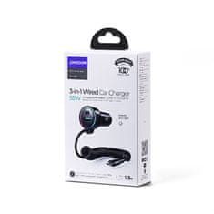 Joyroom 3in1 avto polnilec USB / USB-C 55W + kabel USB-C, črna