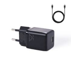 Joyroom Mini Fast Charger polnilnik USB-C PD 25W + kabel USB-C / USB-C, črna