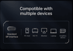 Mcdodo MCDODO DP KABEL ZA DP 4K HDR ČRNA 2M CH-8140