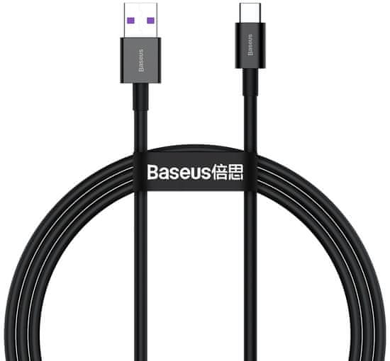 BASEUS Superior Series Type-C kabel, hitro polnjenje, 66W, črn - odprta embalaža