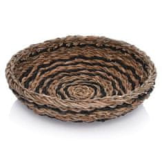 DUKA BOHO okrogel dekorativni pladenj 35x5 cm rjava morska trava