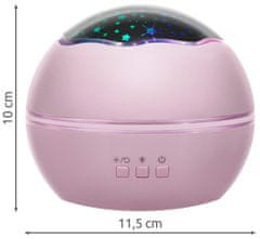 Iso Trade Nočna LED lučka projektor - zvezdnato nebo - roza barva