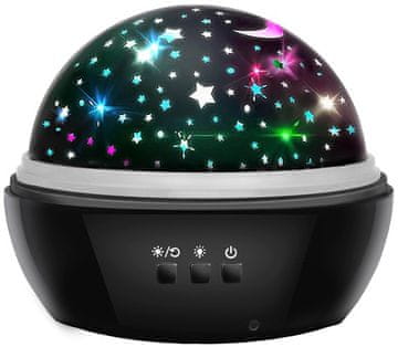 Malatec Nočna lučka s projektorjem - črna LP16857