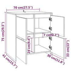 Vidaxl Komoda betonsko siva 70x41x75 cm iverna plošča