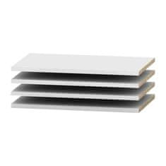 KONDELA Garderobne police (4 kos) Betty 4 BE04-006-00 49,9x32,5 cm - bele