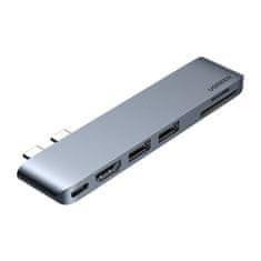 Ugreen CM380 USB-C HUB adapter za MacBook Air / Pro, siva