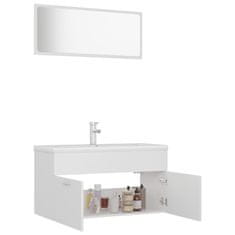 Greatstore Komplet kopalniškega pohištva bele barve iverna plošča
