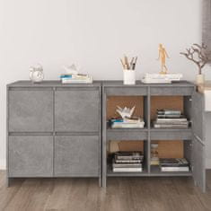 Vidaxl Komoda 2 kosa betonsko siva 70x41x75 cm iverna plošča