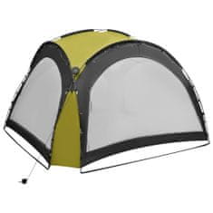 Greatstore Vrtni šotor z LED lučmi in 4 stranicami 3,6x3,6x2,3 m zelen
