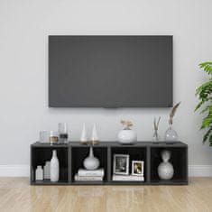 Vidaxl TV omarice 4 kosi visok sijaj sive 37x35x37 cm iverna plošča