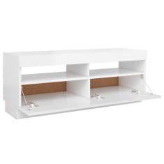 Vidaxl TV omarica z LED lučkami visok sijaj bela 100x35x40 cm